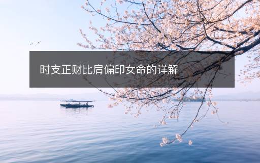 时支正财比肩偏印女命的详解