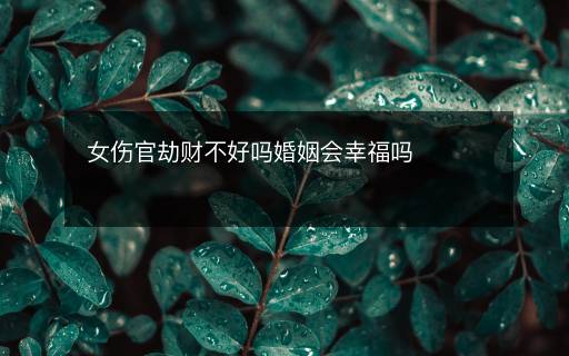 女伤官劫财不好吗婚姻会幸福吗
