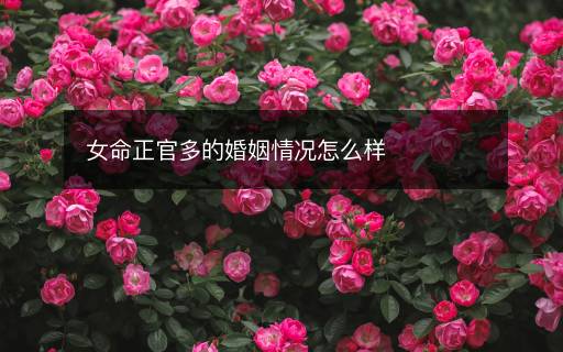 女命正官多的婚姻情况怎么样