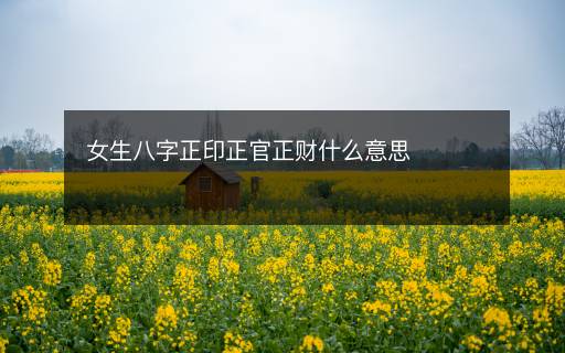 女生八字正印正官正财什么意思