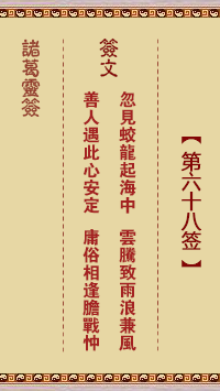 诸葛灵签第69签